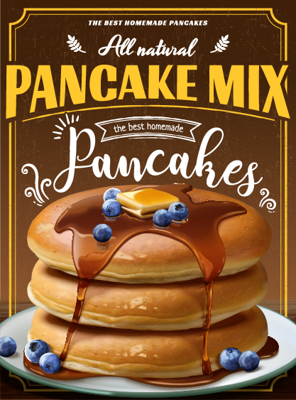 Example 1: pancake packaging that may require a dual column label.