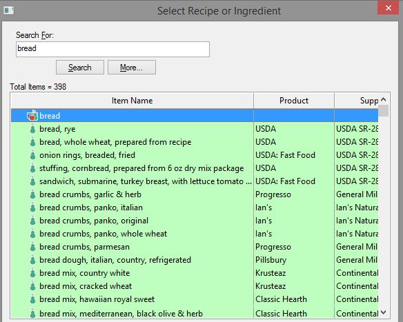 How Ingredient Search Results are Returned