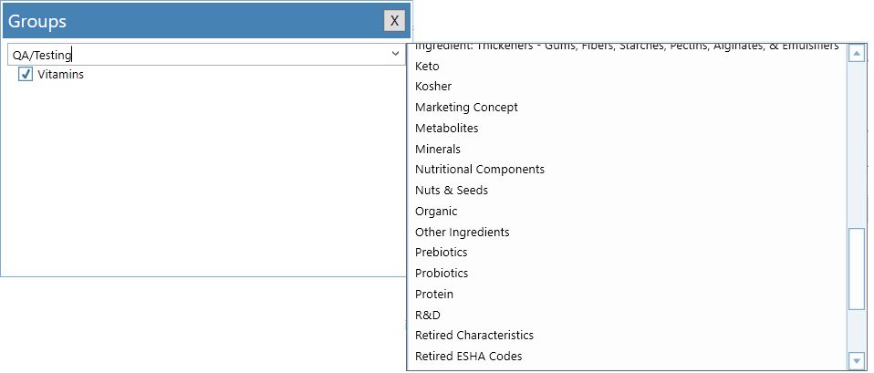 A screenshot showing the creation of a group in Genesis R&D Supplements.